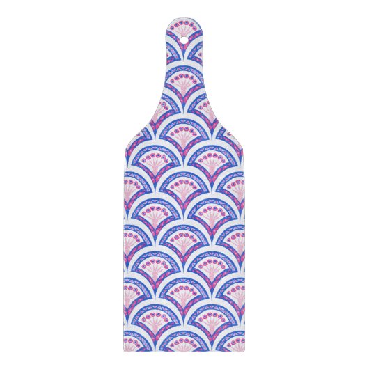 Blaues Damastmuster Schneidebrett (Vorderseite)