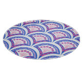 Blaues Damastmuster Schneidebrett (Ecke)