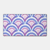 Blaues Damastmuster Schreibtischunterlage (Vorderseite)