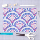 Blaues Damastmuster Seidenpapier (Handwerk)