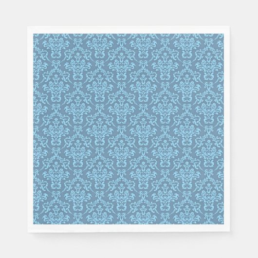 Blaues Damastmuster Serviette (Vorderseite)