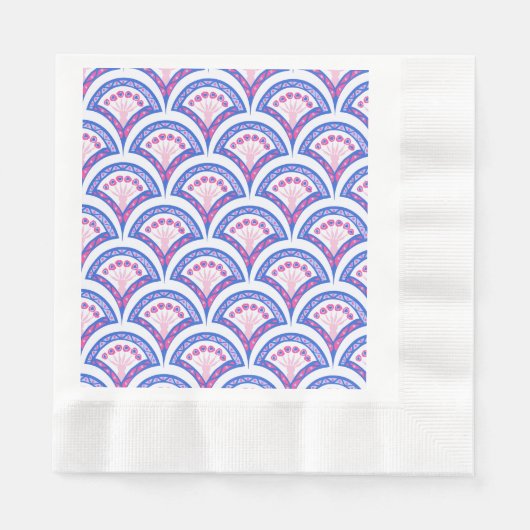 Blaues Damastmuster Serviette (Vorderseite)