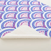 Blaues Damastmuster Sherpadecke (3/4)