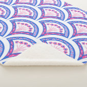 Blaues Damastmuster Sherpadecke (3/4)