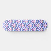 Blaues Damastmuster Skateboard (Horizontal)