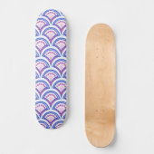 Blaues Damastmuster Skateboard (Vorderseite)