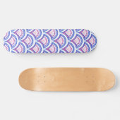 Blaues Damastmuster Skateboard (Horizontal)