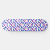 Blaues Damastmuster Skateboard (Horizontal)