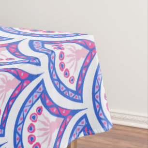 Blaues Damastmuster Tischdecke