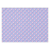 Blaues Damastmuster Tischdecke (Vorderseite (Horizontal))