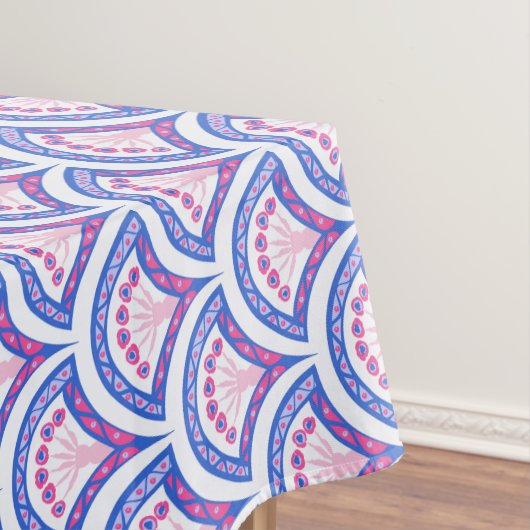 Blaues Damastmuster Tischdecke (Beispiel)