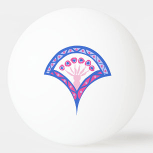 Blaues Damastmuster Tischtennisball
