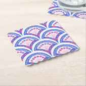 Blaues Damastmuster Untersetzer (angewinkelt)