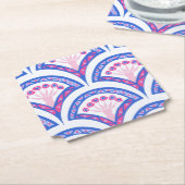 Blaues Damastmuster Untersetzer (angewinkelt)