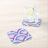 Blaues Damastmuster Untersetzer (Vor Ort)