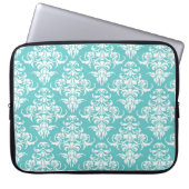 Blaues Damastmuster Vintager girly Chicleuchter Laptopschutzhülle (Vorderseite)