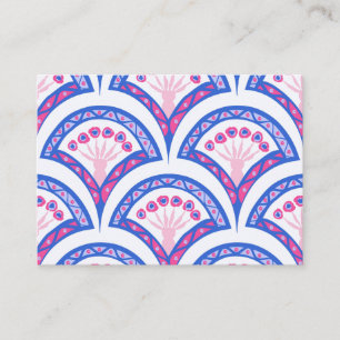 Blaues Damastmuster Visitenkarte