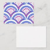 Blaues Damastmuster Visitenkarte (Vorne/Hinten)