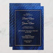 Blaues Dekor Moderne Abstrakte Hochzeitseinladung Einladung (Vorne/Hinten)