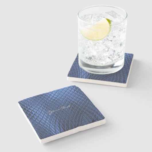 Blaues Dekor Moderner Stone Untersetzer (Seitenansicht)