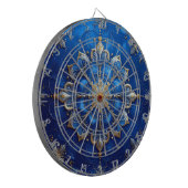 Blaues dekoratives Blumen Dartboard Dartscheibe (Vorderseite Links)