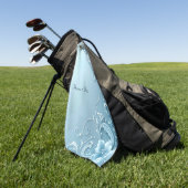 Blaues dekoratives Blumen-Golftuch Golfhandtuch (Gras)