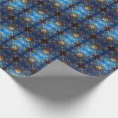 Blaues dekoratives Feiertags-Geschenkpapier Geschenkpapier (Ecke)