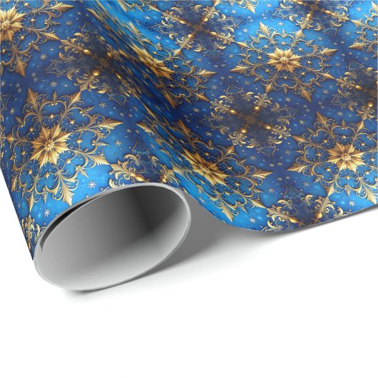 Blaues dekoratives Feiertags-Geschenkpapier Geschenkpapier (Rolleneckpunkt)