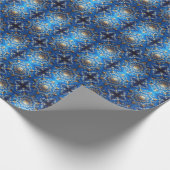 Blaues dekoratives Feiertags-Geschenkpapier Geschenkpapier (Ecke)