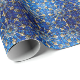 Blaues dekoratives Feiertags-Geschenkpapier Geschenkpapier