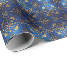 Blaues dekoratives Feiertags-Geschenkpapier Geschenkpapier