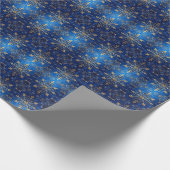 Blaues dekoratives Feiertags-Geschenkpapier Geschenkpapier (Ecke)