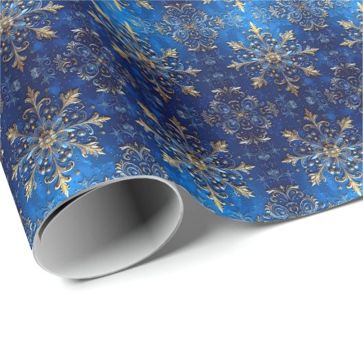 Blaues dekoratives Feiertags-Geschenkpapier Geschenkpapier (Rolleneckpunkt)