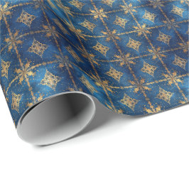 Blaues dekoratives Feiertags-Geschenkpapier Geschenkpapier