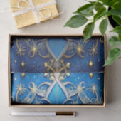 Blaues dekoratives Feiertags-Tissuepapier Seidenpapier (Geschenk)