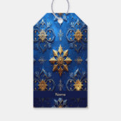 Blaues dekoratives Geschenk-Tag Geschenkanhänger (Rückseite)