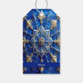Blaues dekoratives Geschenk-Tag Geschenkanhänger (Rückseite)