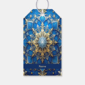 Blaues dekoratives Geschenk-Tag Geschenkanhänger (Rückseite)