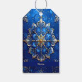 Blaues dekoratives Geschenk-Tag Geschenkanhänger (Rückseite)