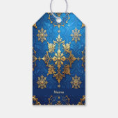 Blaues dekoratives Geschenk-Tag Geschenkanhänger (Rückseite)