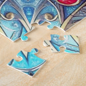 Blaues dekoratives Puzzle (Seite)
