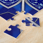 Blaues Dekoratives Puzzle (Seite)