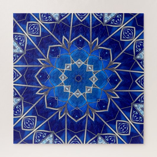 Blaues Dekoratives Puzzle (Vertikal)