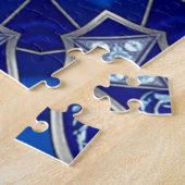 Blaues Dekoratives Puzzle (Seite)