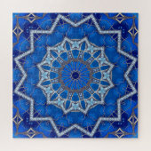 Blaues Dekoratives Puzzle (Horizontal)