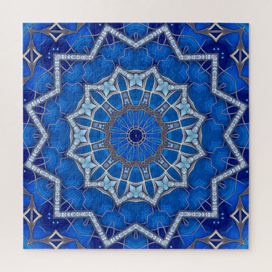 Blaues Dekoratives Puzzle (Vertikal)
