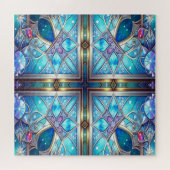 Blaues Dekoratives Puzzle (Horizontal)