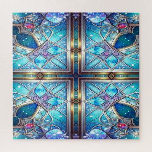 Blaues Dekoratives Puzzle