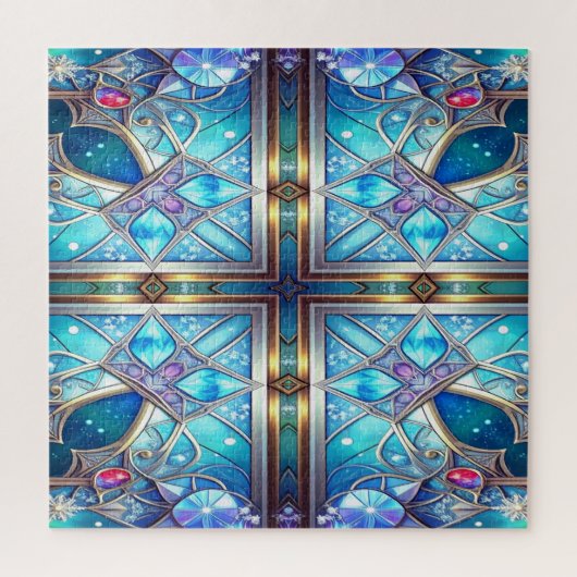 Blaues Dekoratives Puzzle (Vertikal)