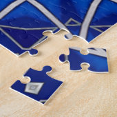 Blaues Dekoratives Puzzle (Seite)